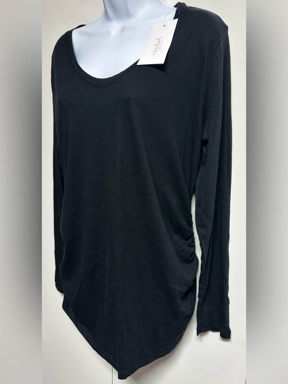 Isabel Maternity long-sleeve Round Neck Ruched Top NWT